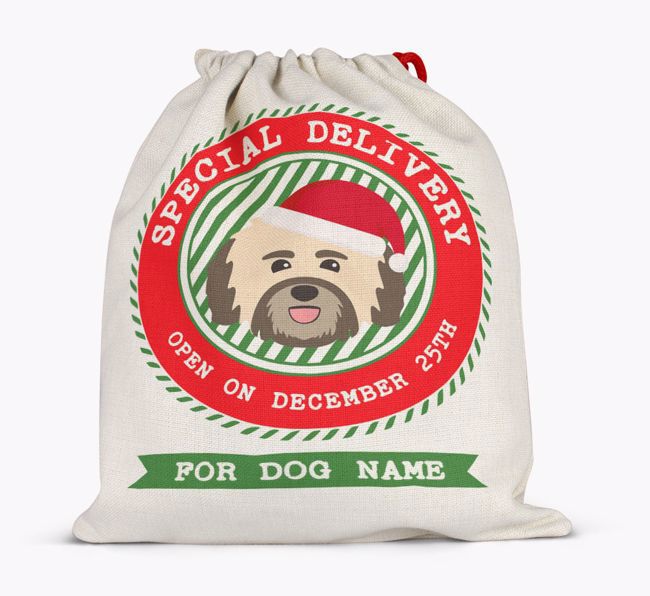 Special Delivery: Personalized {breedFullName} Santa Sack